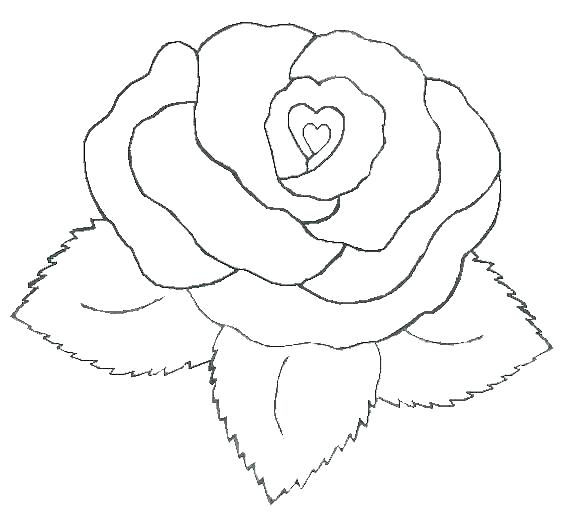 rose and heart coloring pages