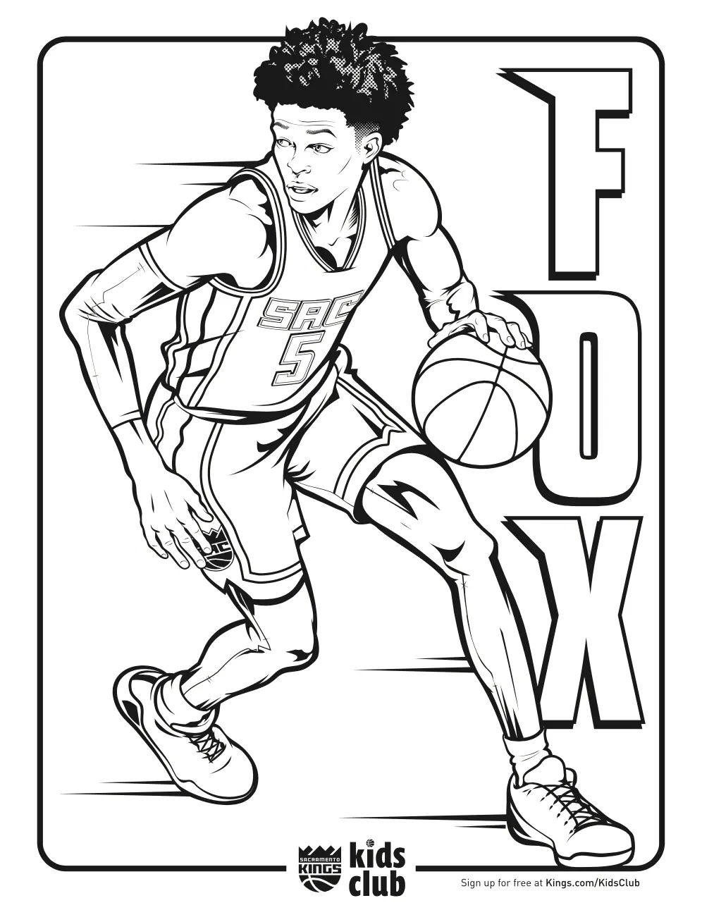 sacramento kings player coloring pages