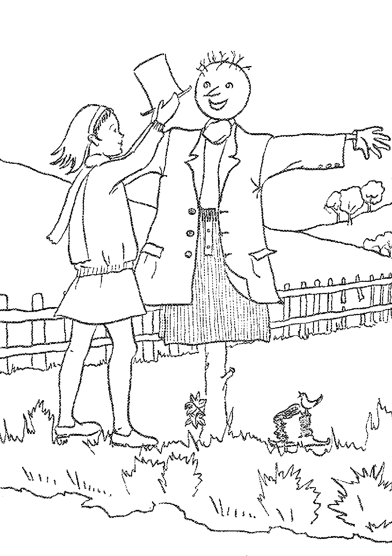 cute scarecrow coloring pages