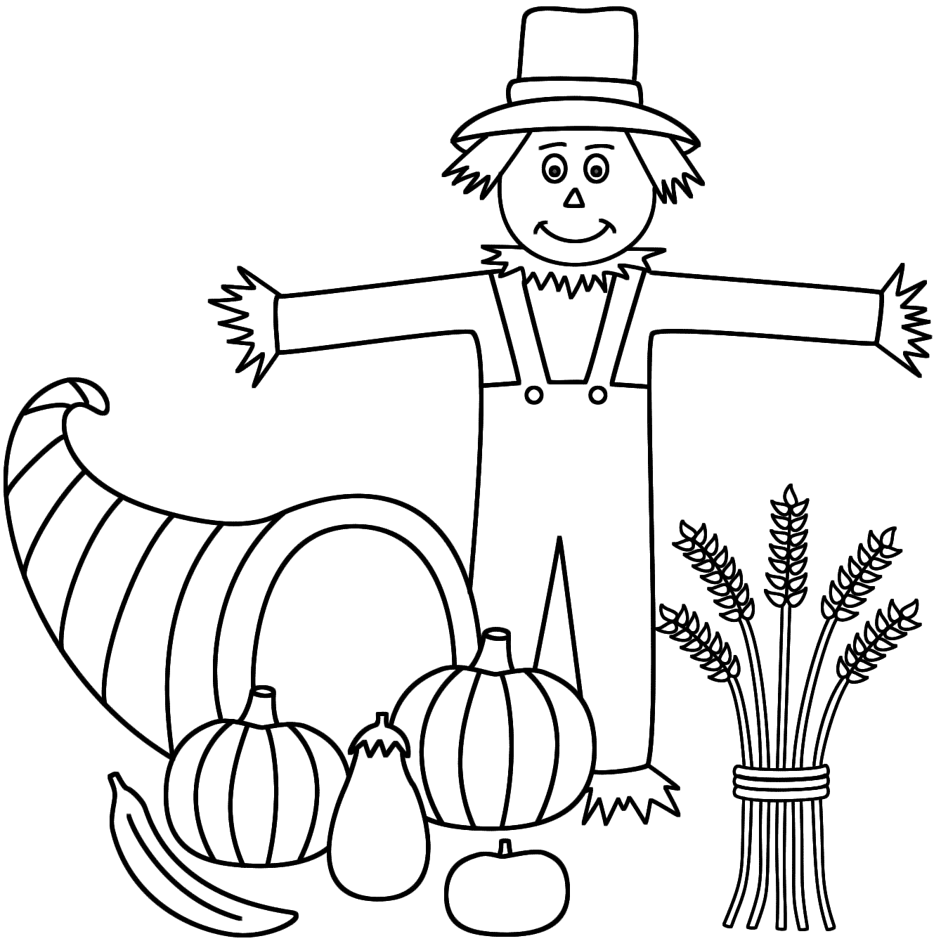 fall scarecrow coloring pages