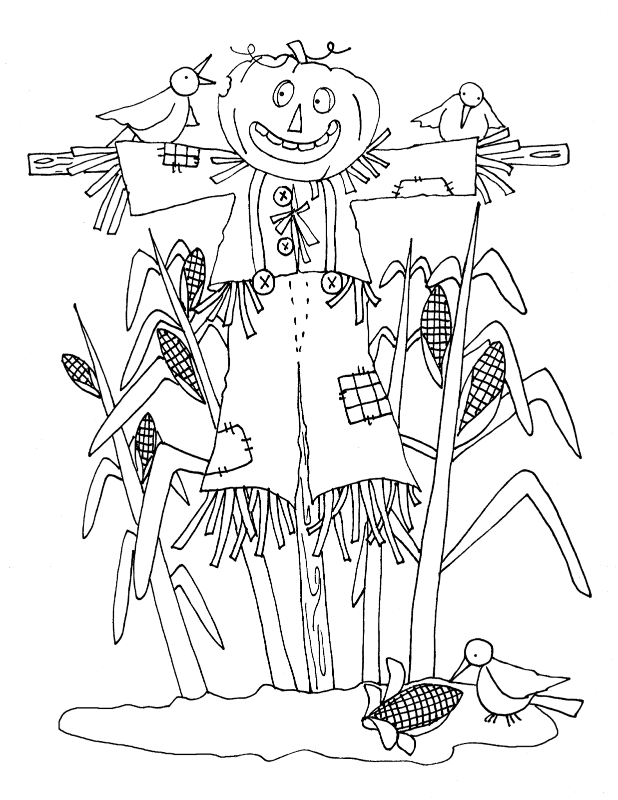 scarecrow coloring pages printables