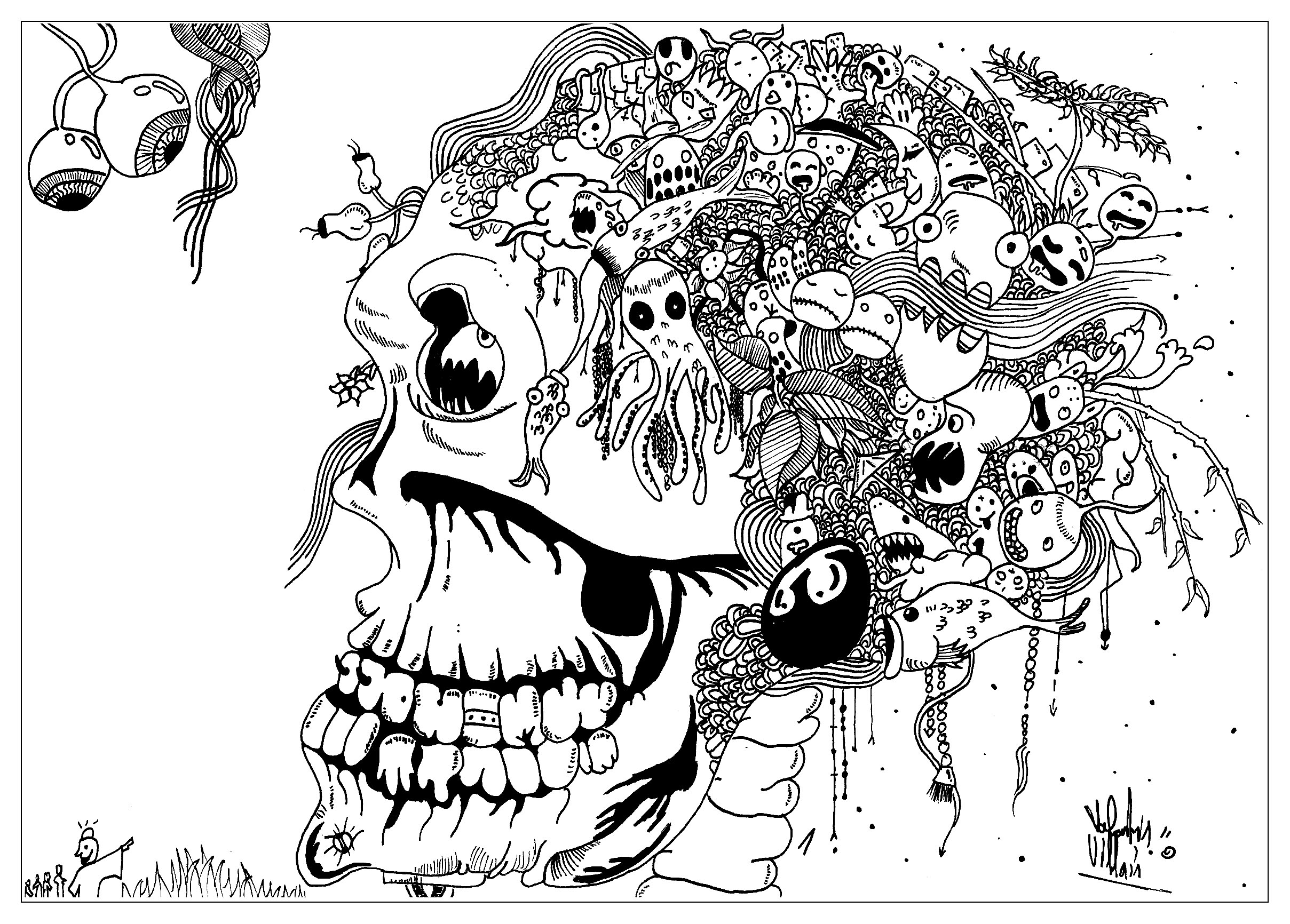 scary skull coloring pages