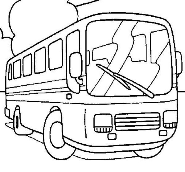 school bus view front coloring pages