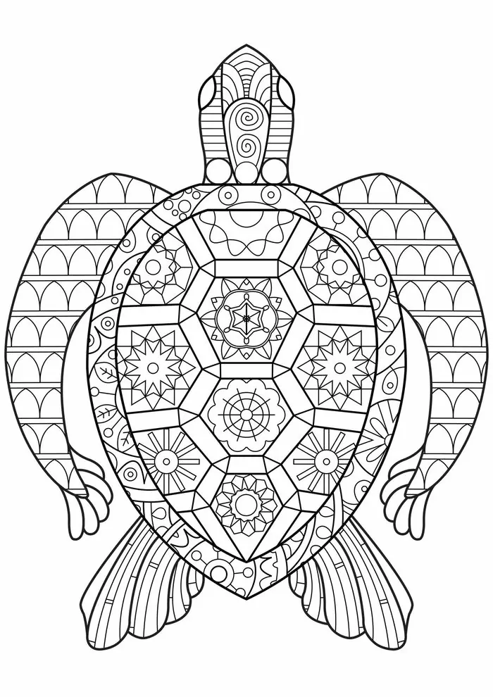 mandala sea turtle coloring page