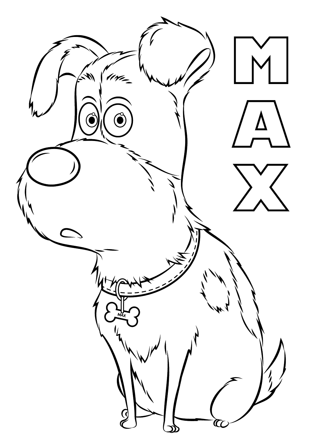 the secret life of pets max coloring pages