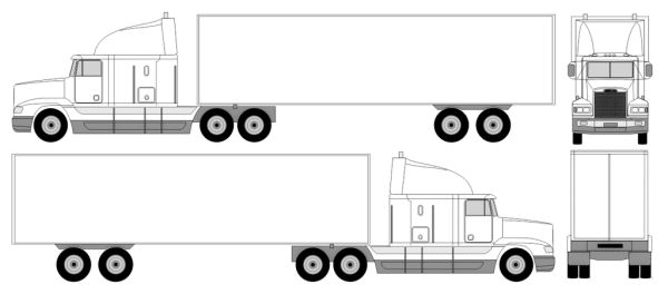 semi truck length coloring page