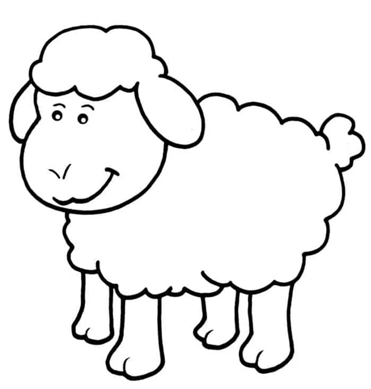easy sheep coloring pages free
