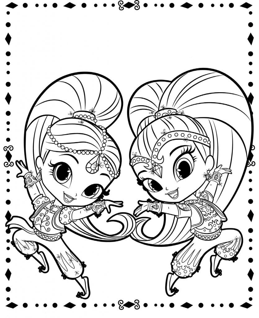 shimmer and shine coloring pages for kids