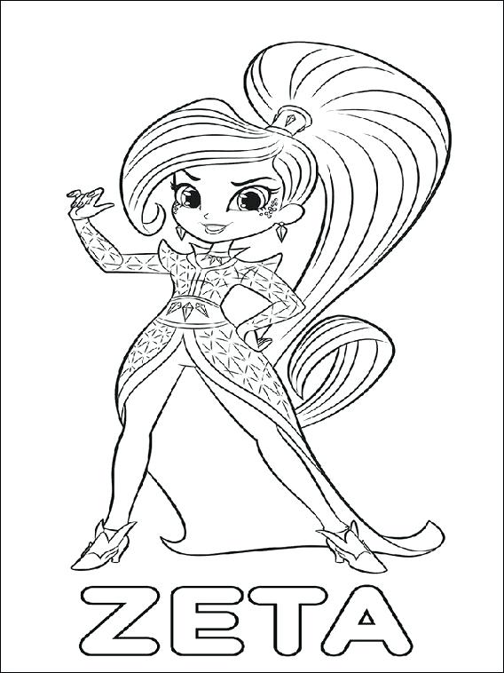 shimmer and shine coloring pages zeta