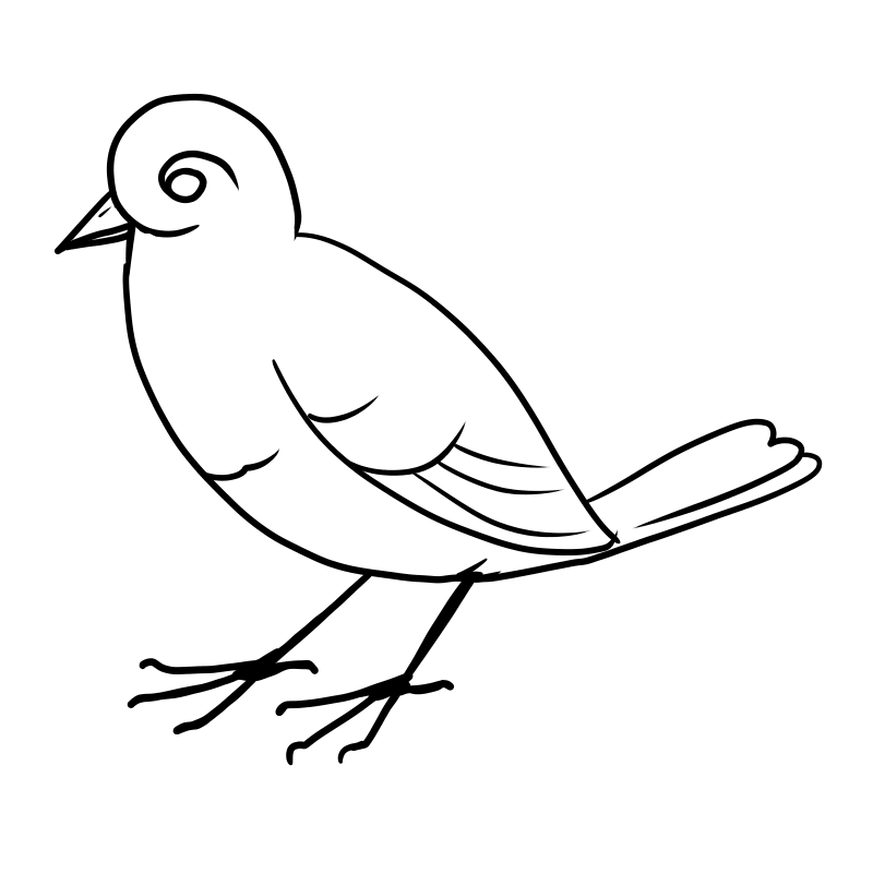 simple bird coloring page