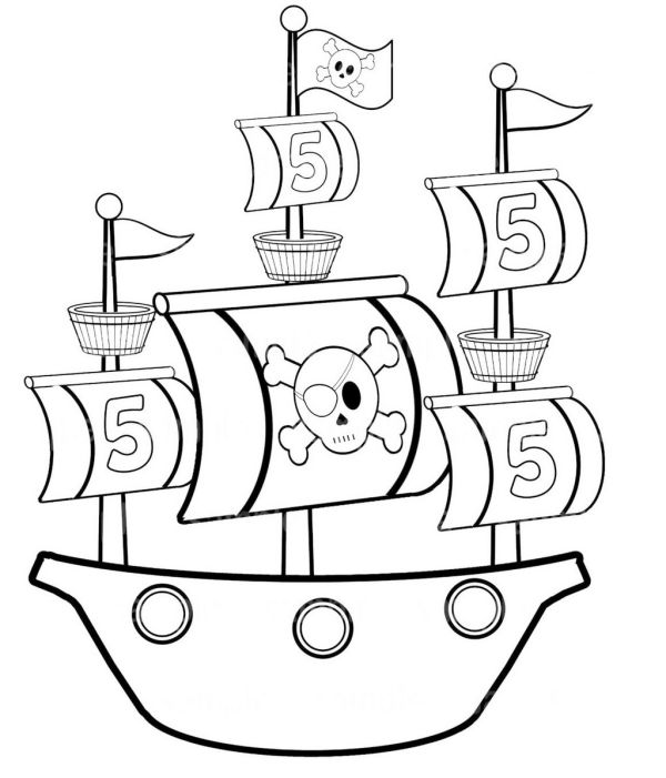 simple pirate ship coloring pages for preschool