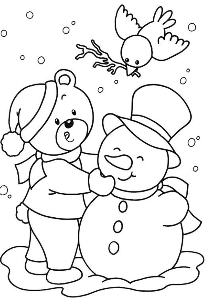 simple winter coloring pages