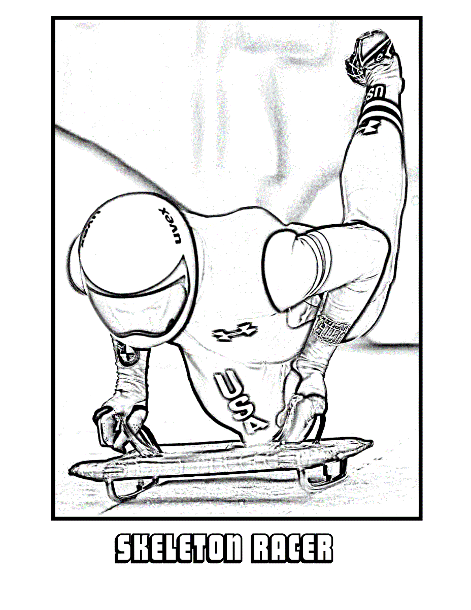 skeleton racer coloring pages