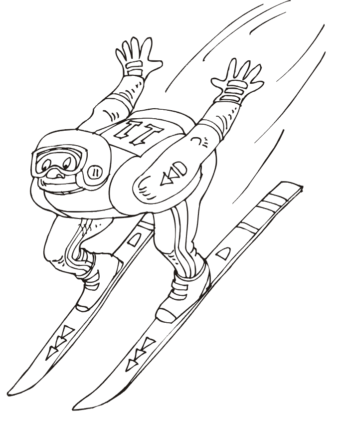 ski jumping coloring pages for kids