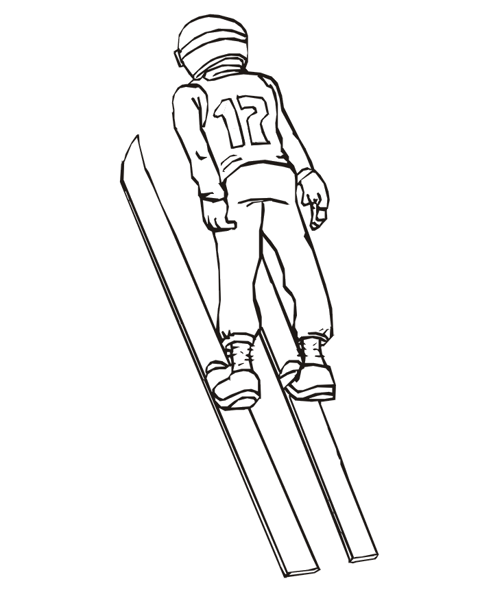 ski jumping coloring pages