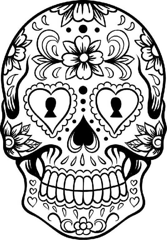 skull coloring pages day of the dead