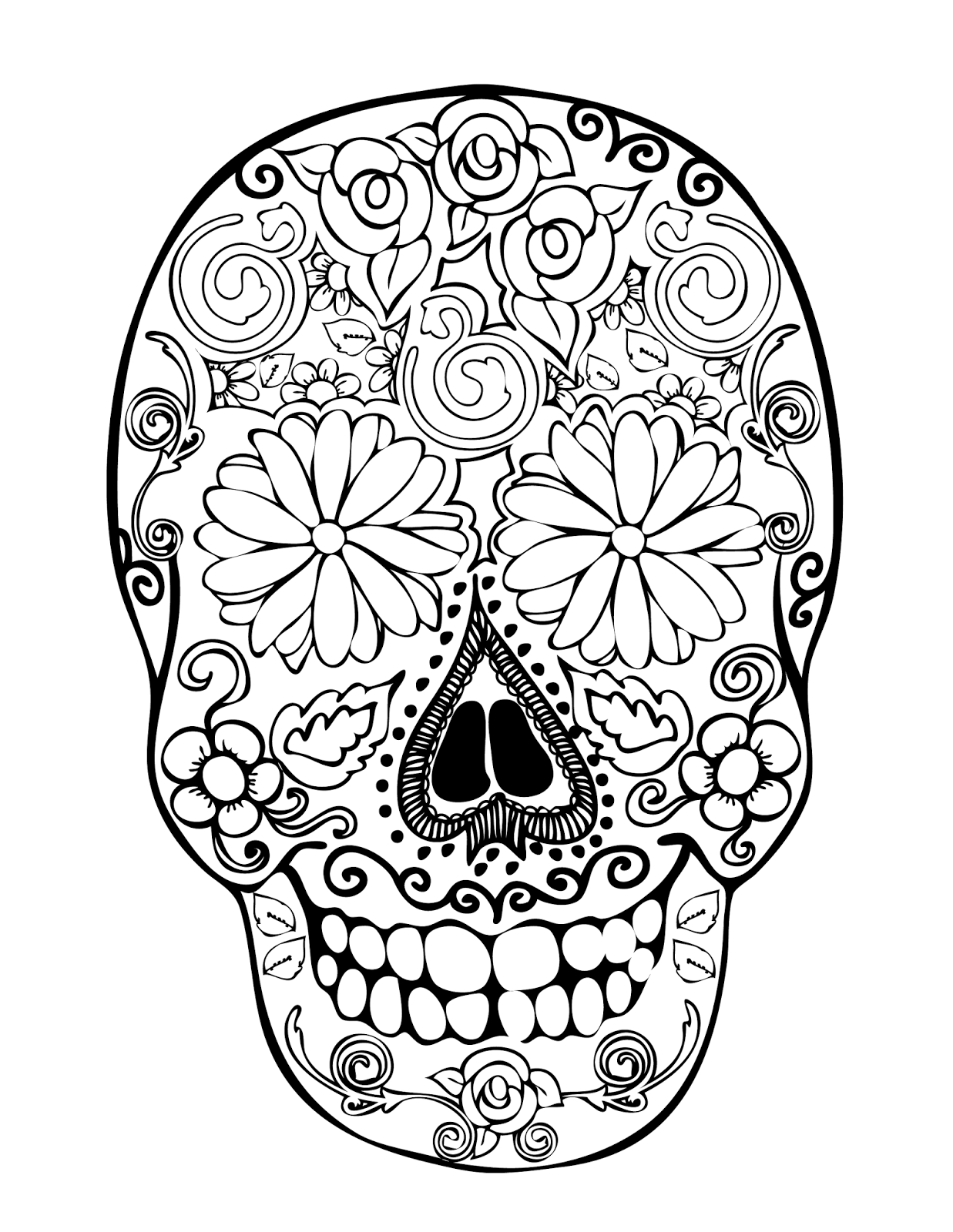 skull coloring pages for adults