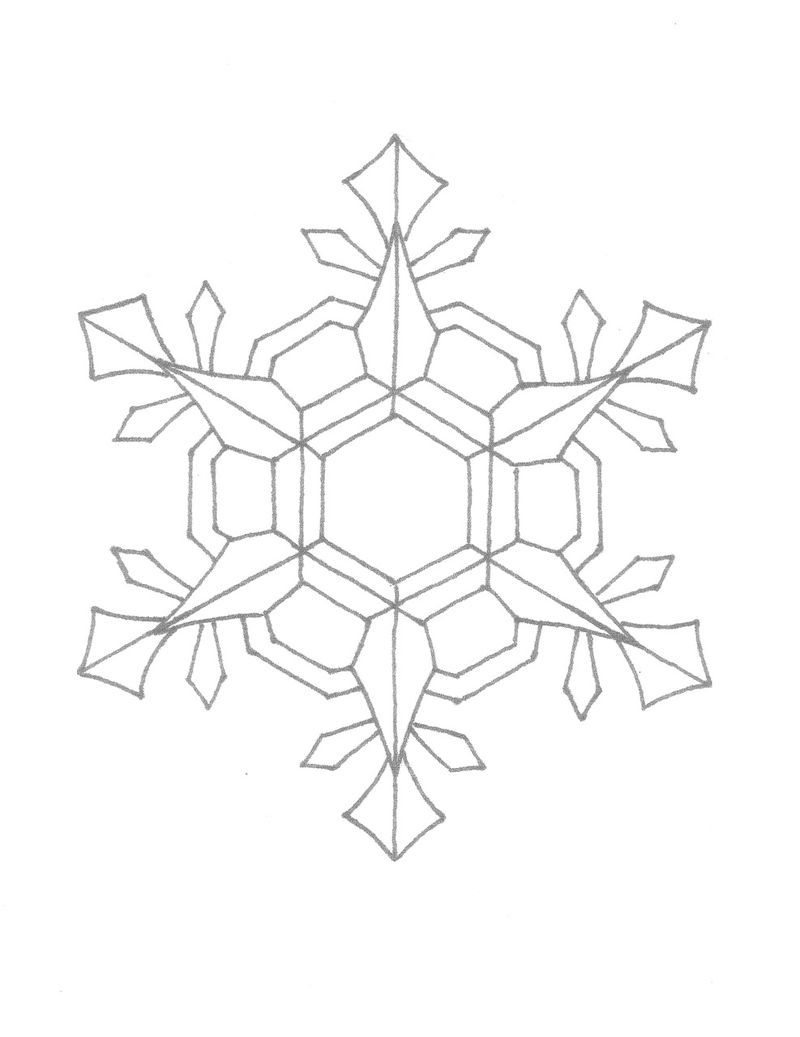 snowflake coloring page easy
