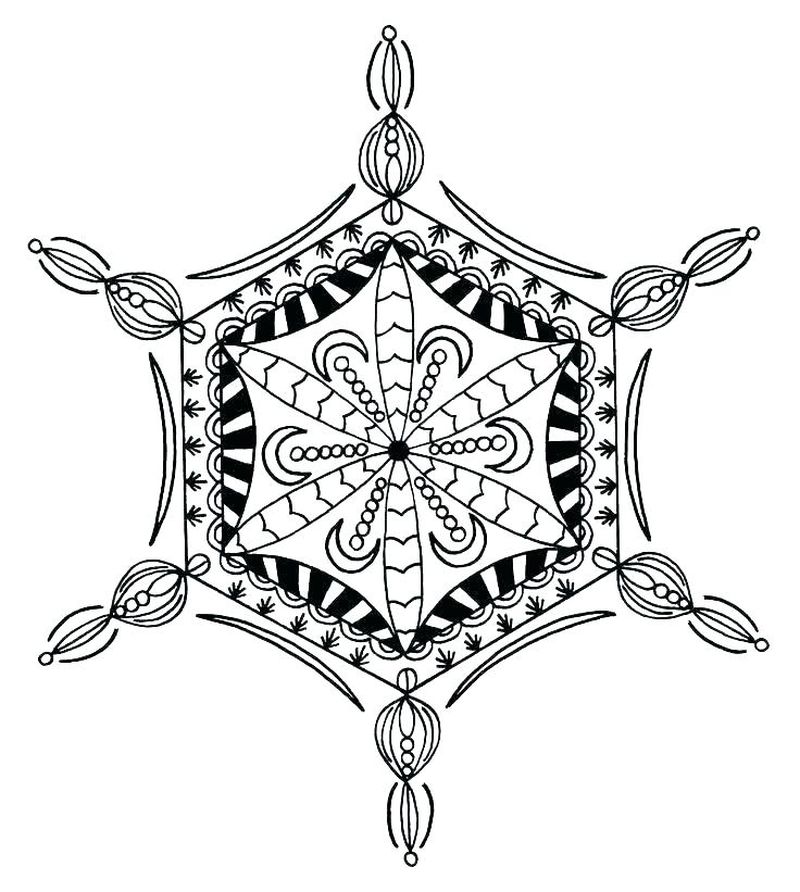 snowflake coloring page for adults