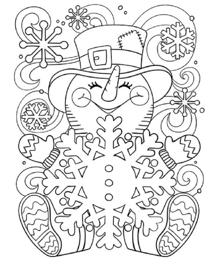 snowman coloring pages for adults