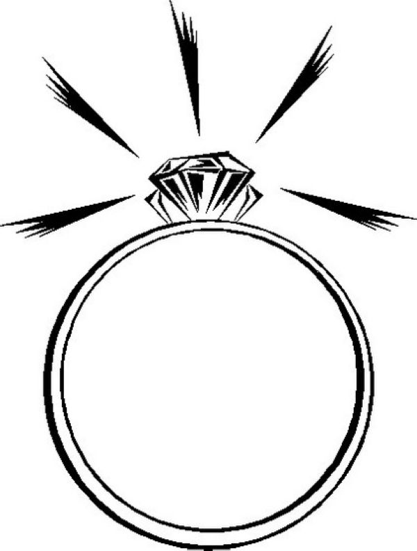 sparkling wedding ring diamond coloring page