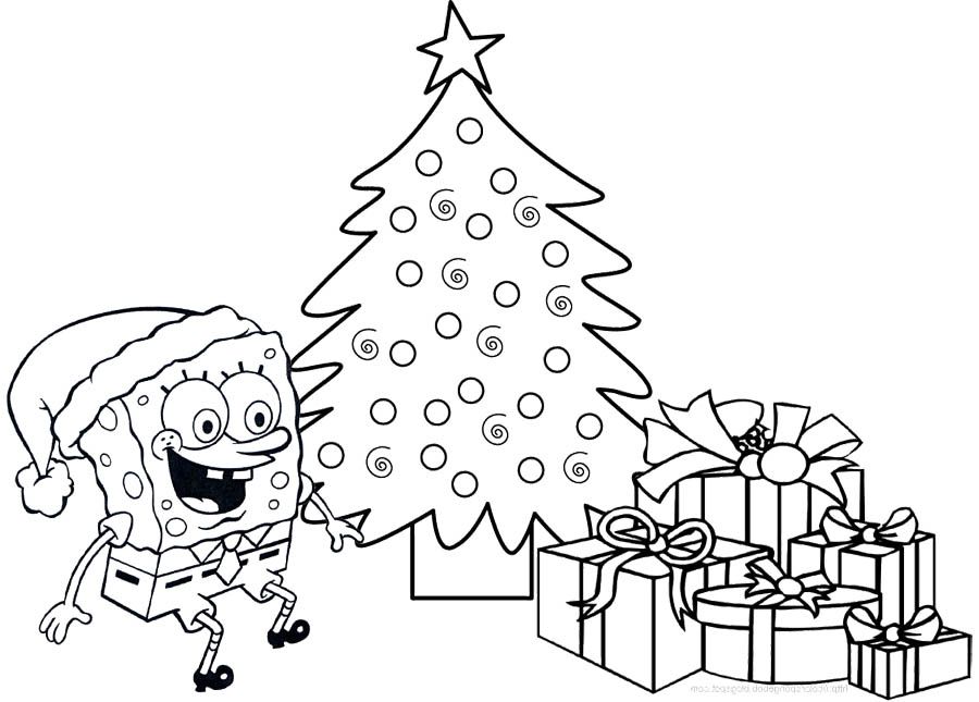 spongebob christmas coloring pages