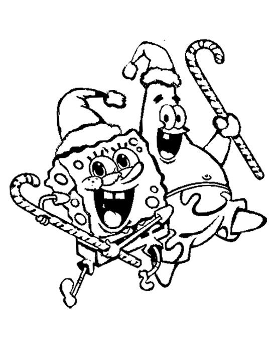 spongebob coloring pages christmas