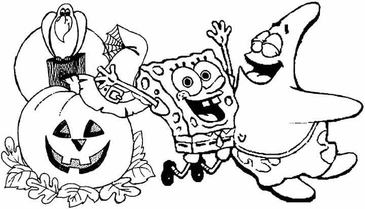 spongebob coloring pages halloween