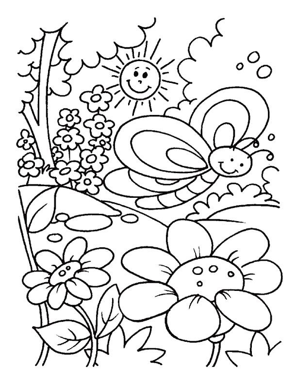 spring coloring pages for kindergarten