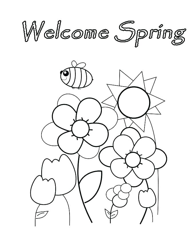 spring coloring pages kids