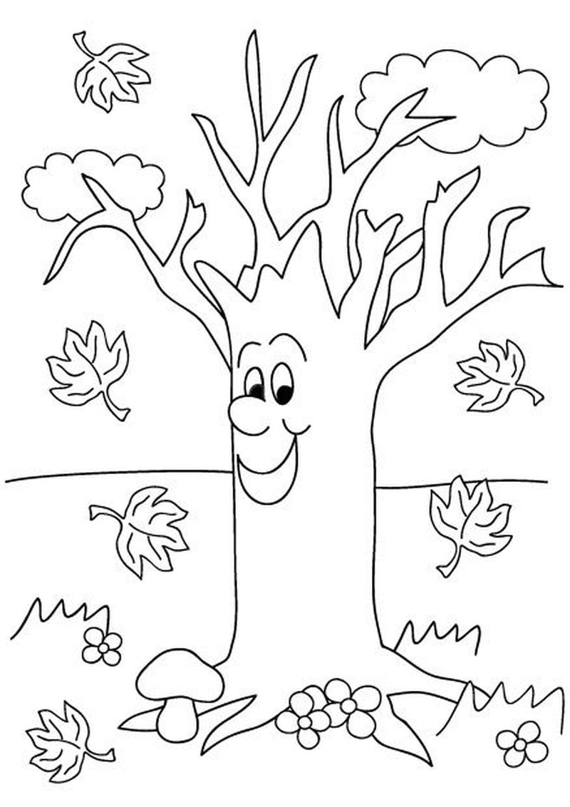 spring tree coloring pages