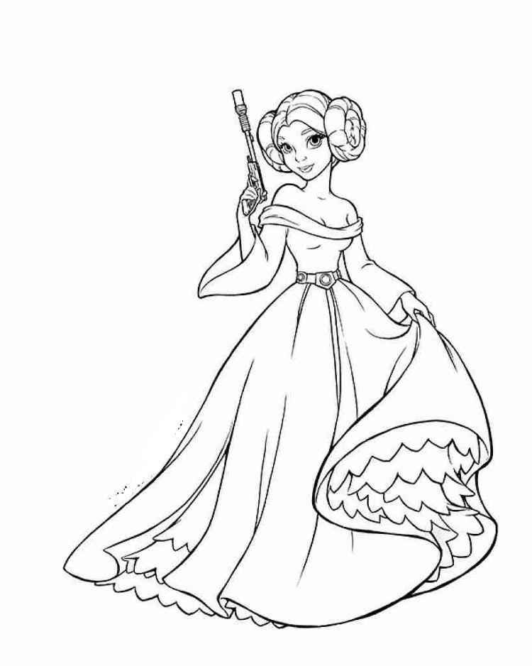 star wars coloring pages leia