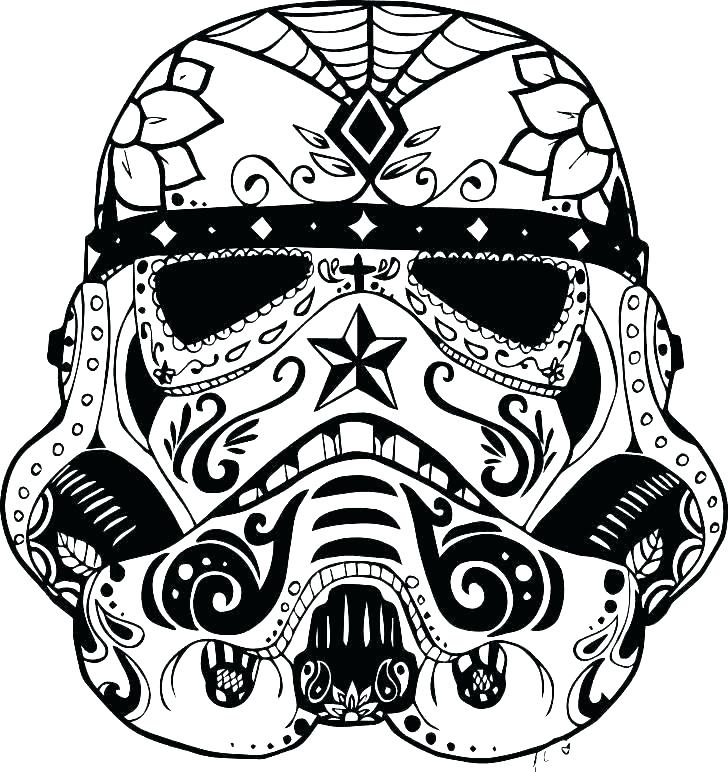 star wars sugar skull coloring pages