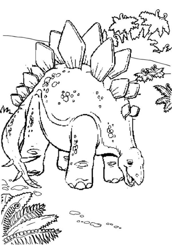 stegosaurus jurassic park coloring page