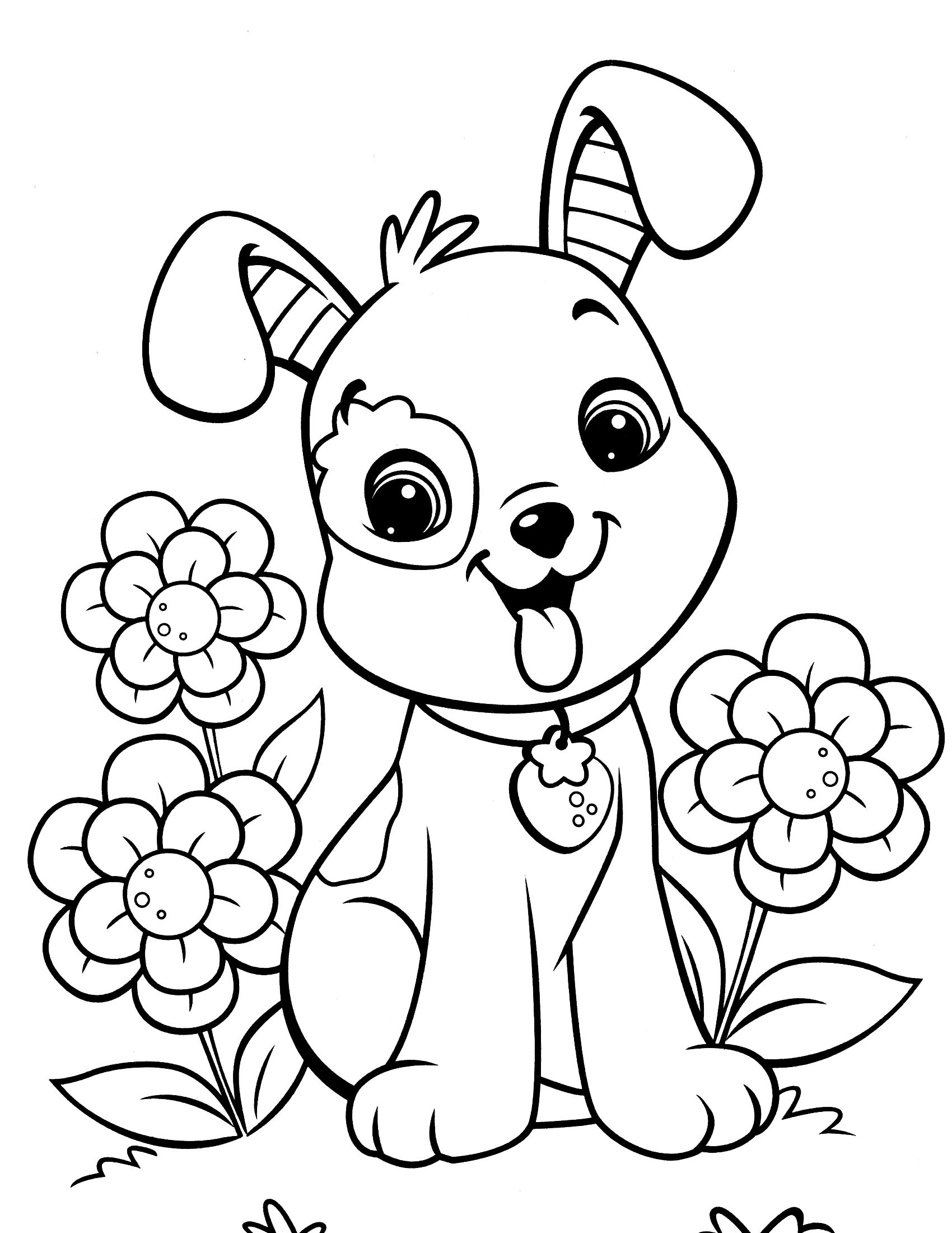 strawberry shortcake dog coloring pages