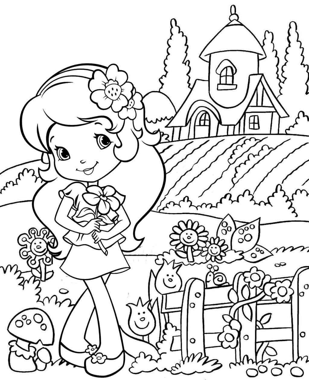 strawberry shortcake princess coloring pages