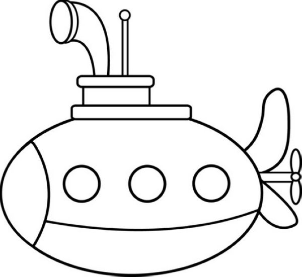 submarine nautical vehicle coloring picture