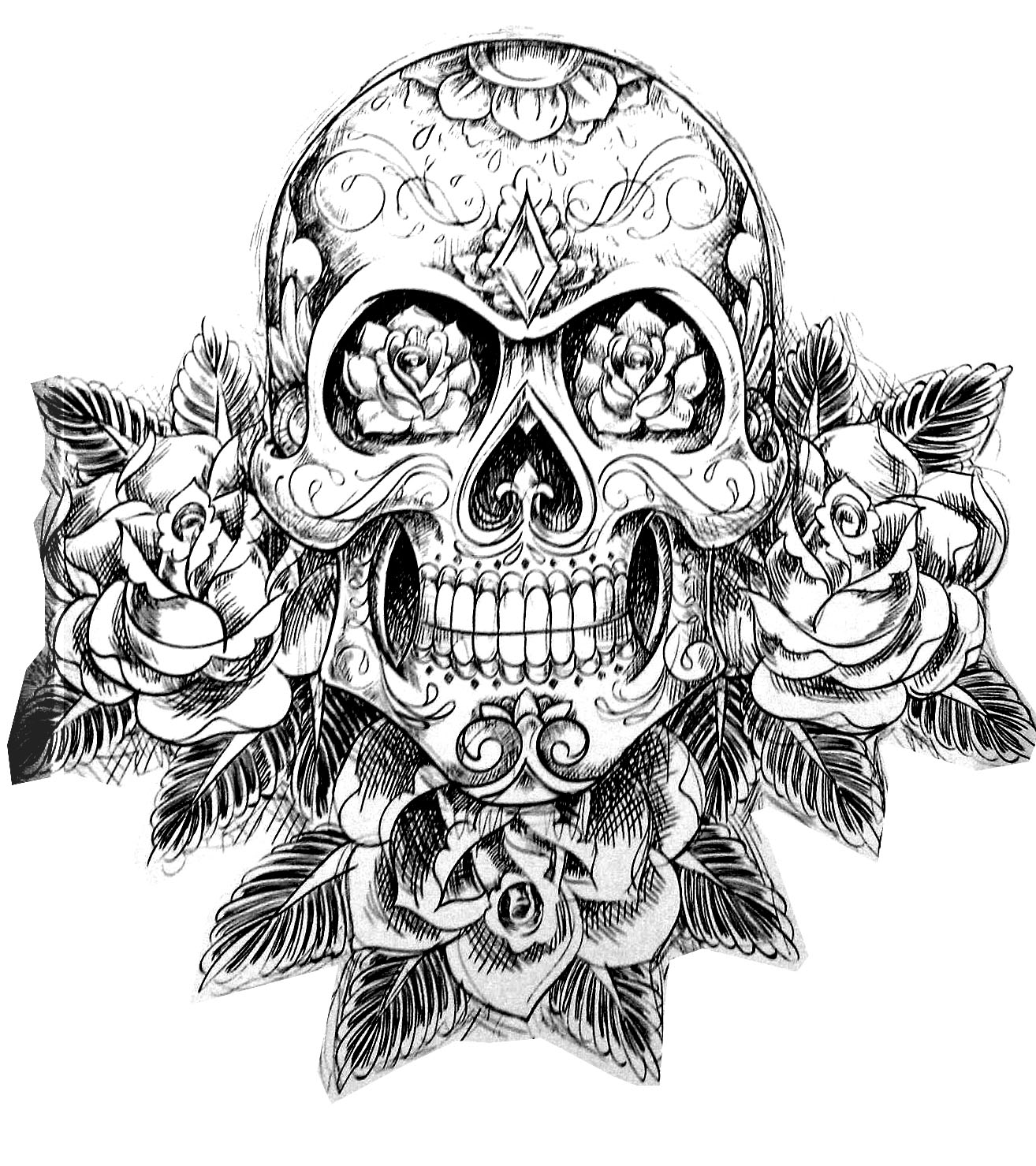 sugar skull coloring pages for adults 1