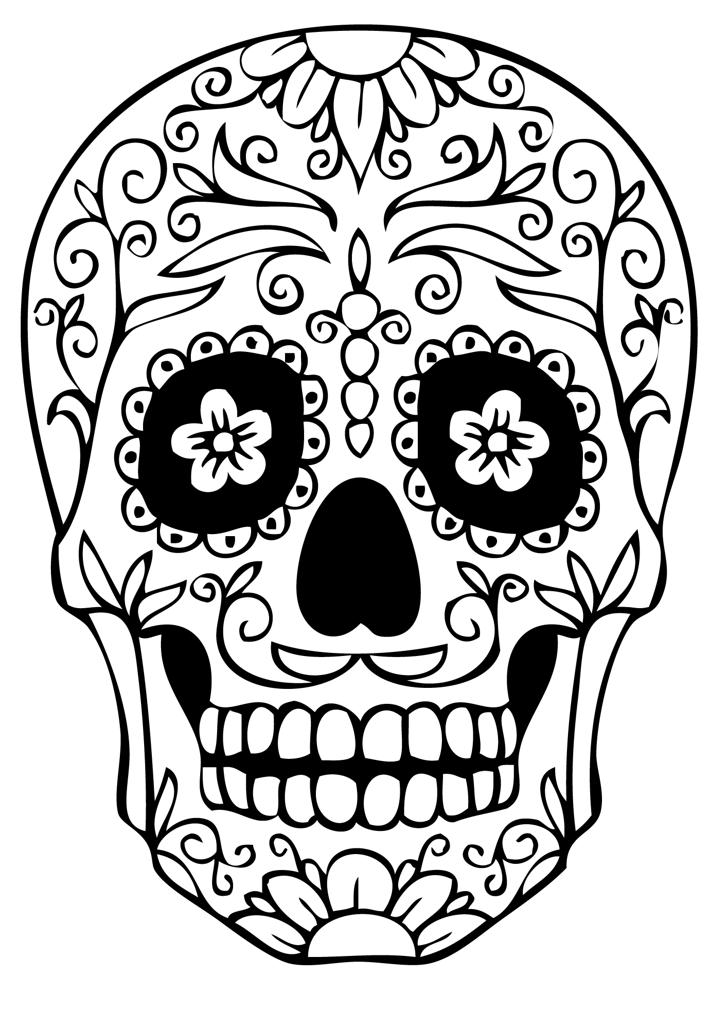 sugar skull coloring pages free download