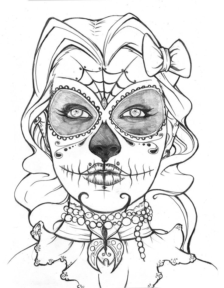 female sugar skull coloring pages