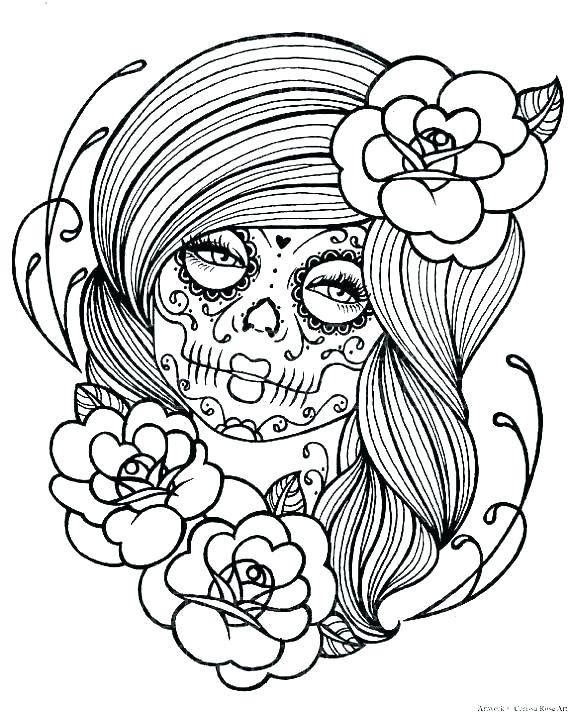 sugar skull coloring pages pdf free download