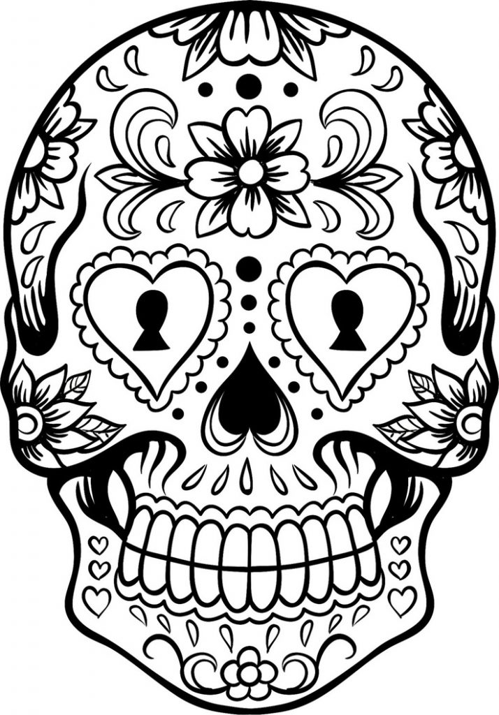 sugar skull printable coloring pages
