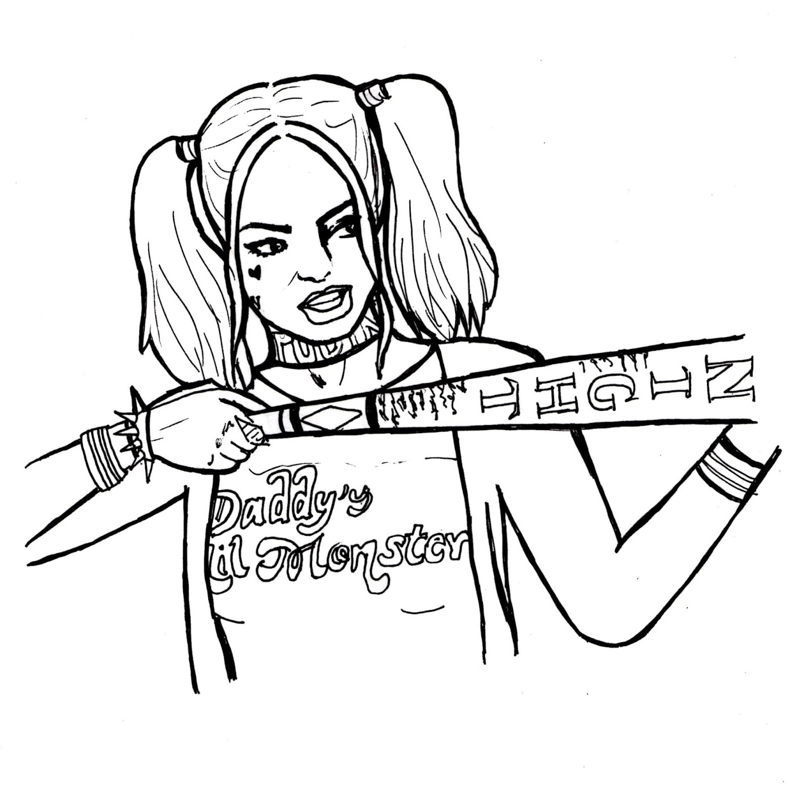 suicide squad harley quinn coloring pages