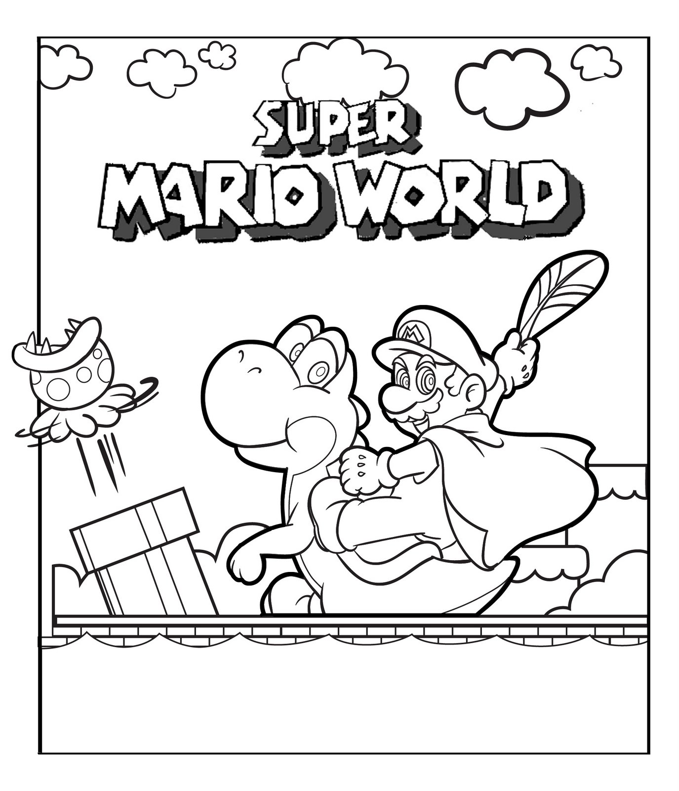 super mario characters coloring pages