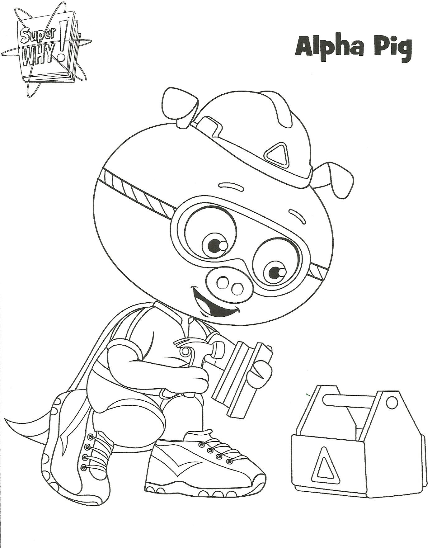 free super why coloring pages