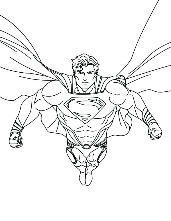 superman flying coloring pages