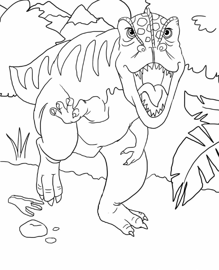 T Rex Coloring Pages PDF For Free - Coloringfolder.com