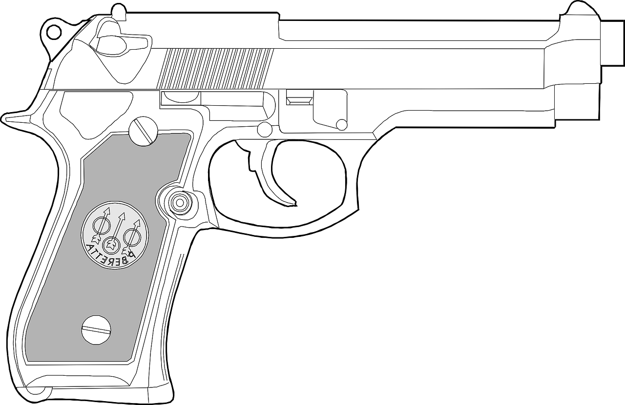 target shooting pistol coloring pages