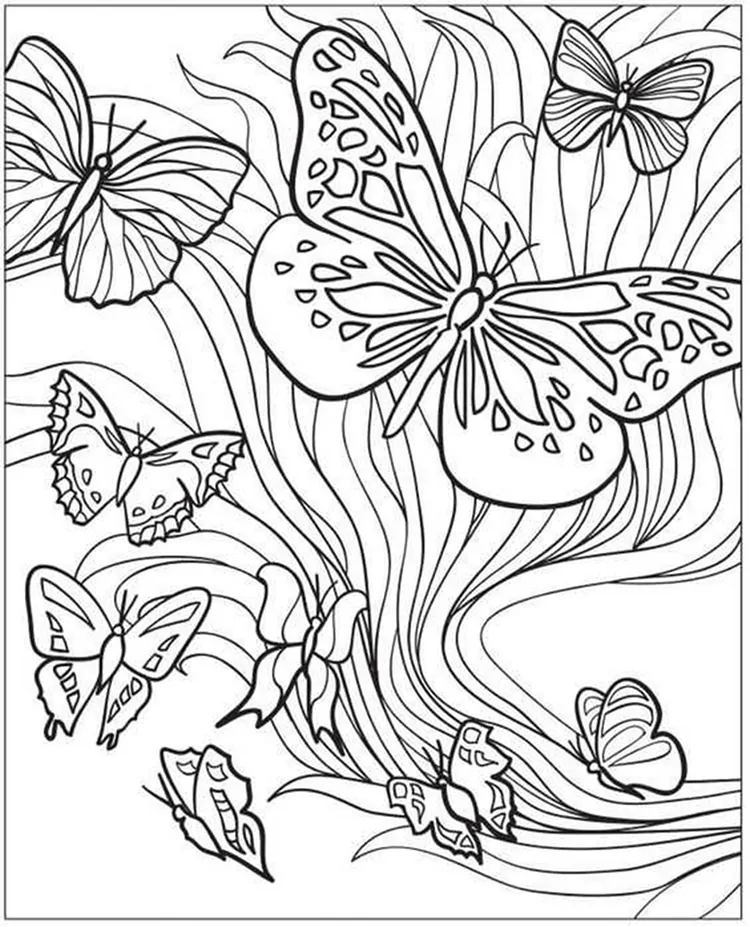 butterfly coloring pages for teenage girl