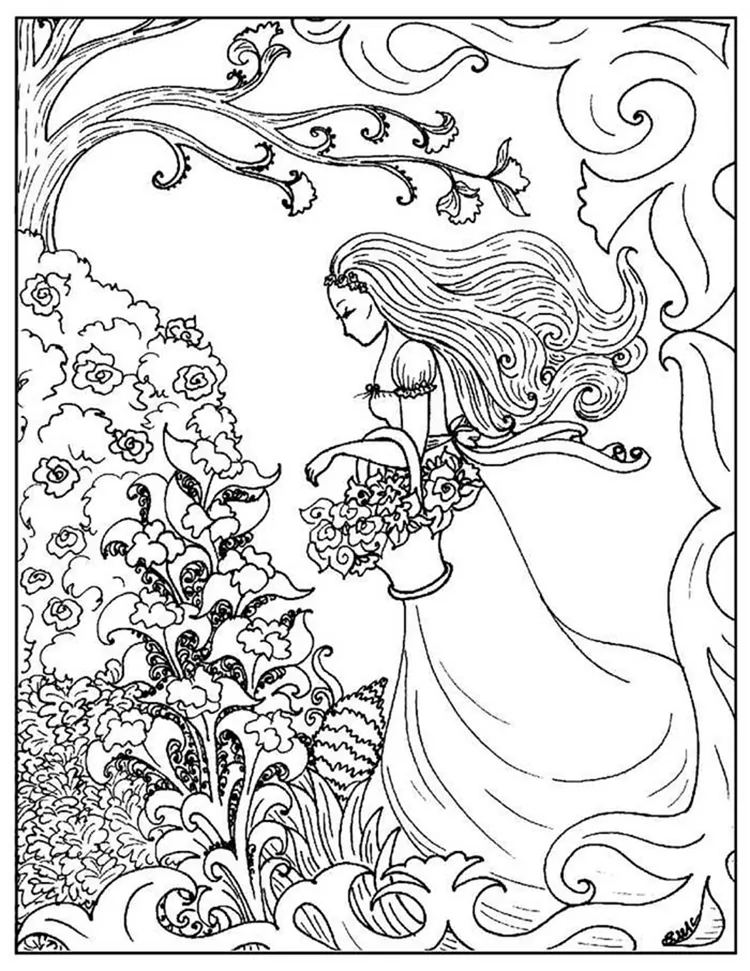 lady coloring pages for teen girls